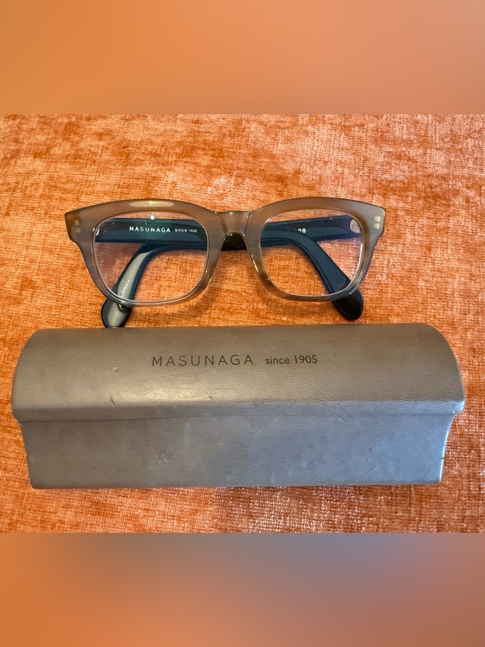 Masunaga Koki 000 Luxury Eyeglass Frames Olive Transparent / Black